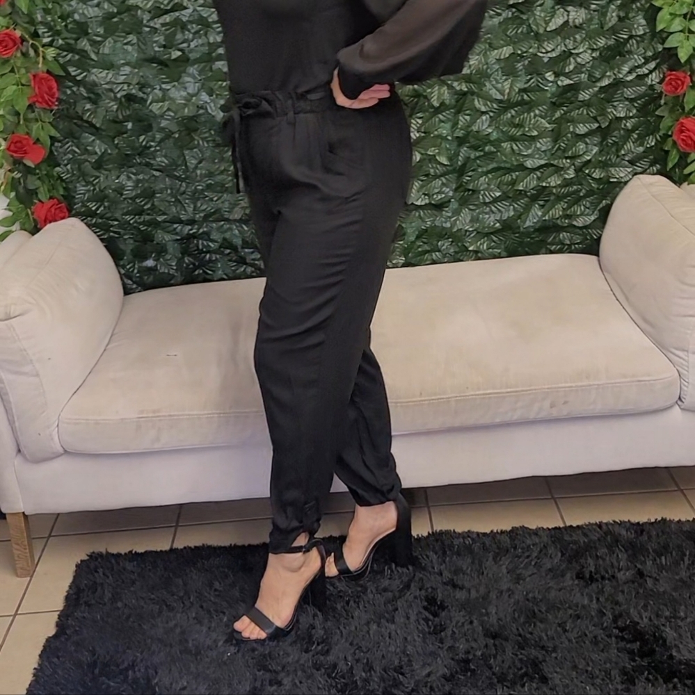 Women's Dressy Pants black size xl & xxlarge pockets Elastic relaxing